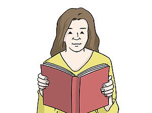 Symbolbild für Informationen in Leichter Sprache: Person liest ein Buch.