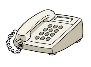 Zeichnung eines analogen Telefons mit Wähltasten