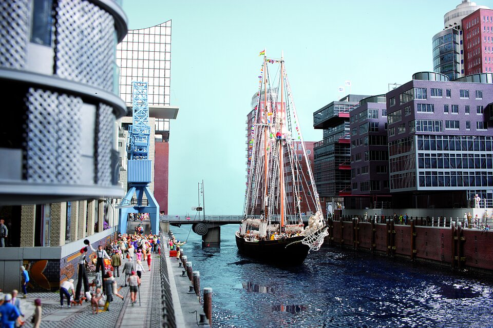Ausschnitt der Hafencity aus dem Miniatur Wunderland Hamburg